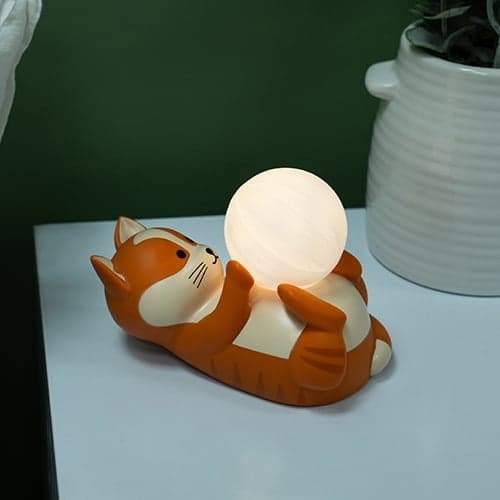 Fizz Creations Luna the Cat Mood Light - Varm hvit - 20 cm