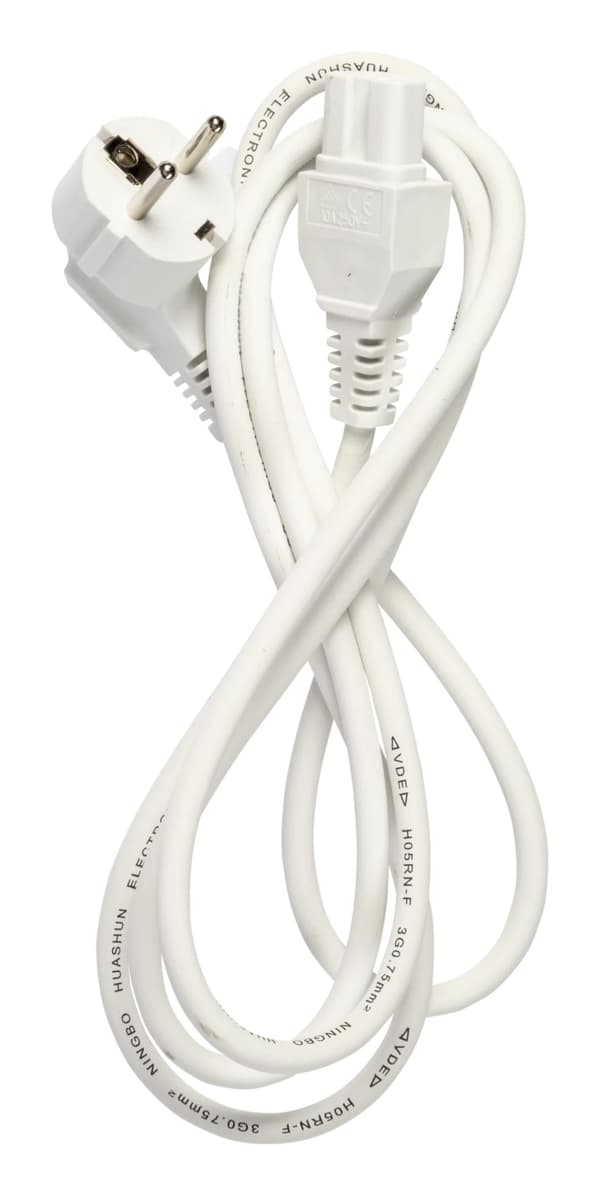 Nordic Quality C15 elkabel, 2m, Vit