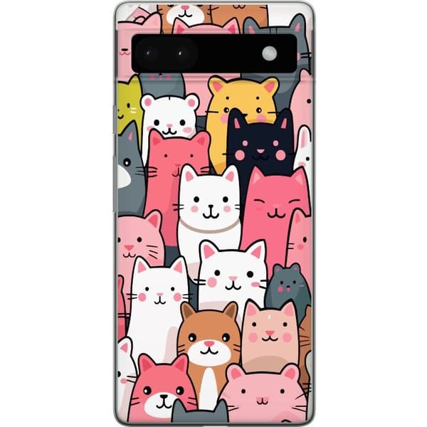 Mobildeksel til Google Pixel 6a med Kattmønster motiv