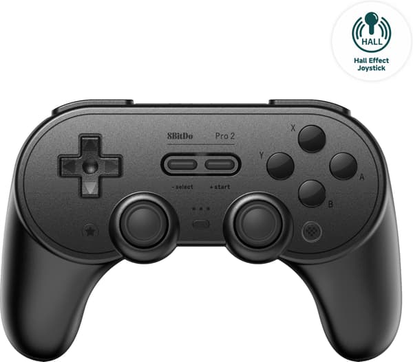 8Bitdo PRO 2 - Hall Edition trådløs spillkontroller, svart, Switch / PC / Android