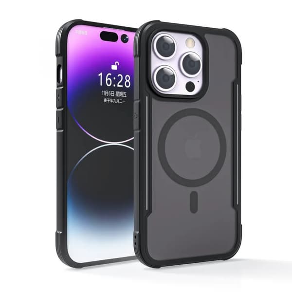 Etui kompatibelt med MagSafe til iPhone 15 Pro Max, sort