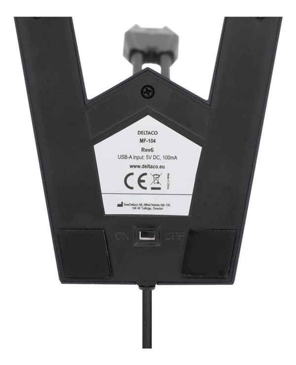 DELTACO USB-skrivbordsmikrofon, frekvensomfång 100 Hz - 1 kHz