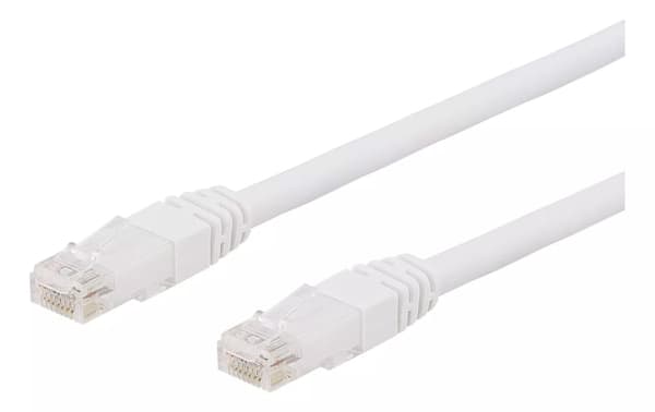 DELTACO U/UTP Cat6a patchkabel, 10m, 500MHz, LSZH, vit