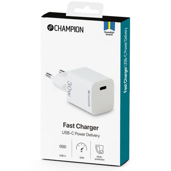 Champion Laddare 30W PD Vit