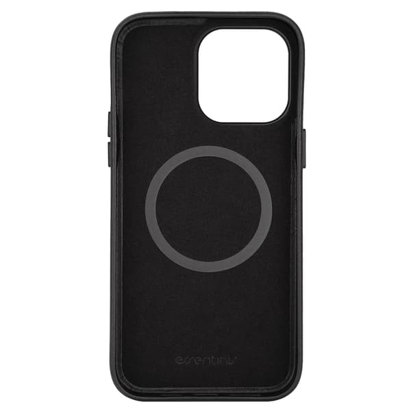 Essentials iPhone 14 Pro Max Mag-bakdeksel i lær, svart