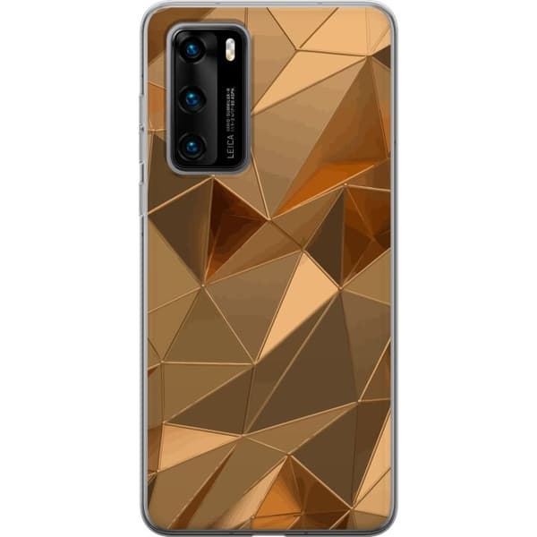 Mobildeksel til Huawei P40 med 3D Gull motiv