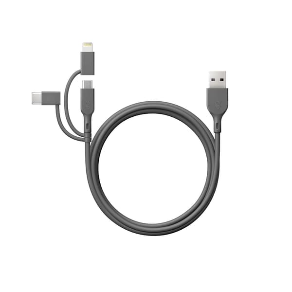 GP Kabel USB-A Til USB-C 3-I-1 Micro-USB + Lightning CY1N 1m
