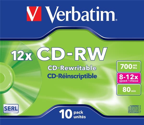Verbatim CD-RW 12x 700 MB 10 stk