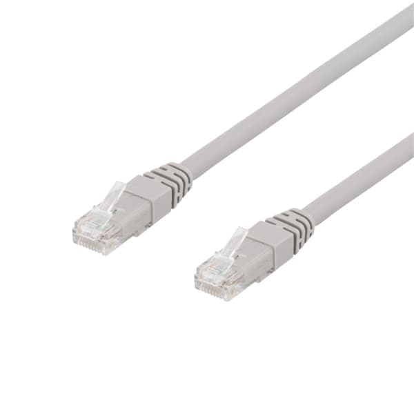 DELTACO U/UTP Cat6a patchkabel, LSZH, 2m, grå