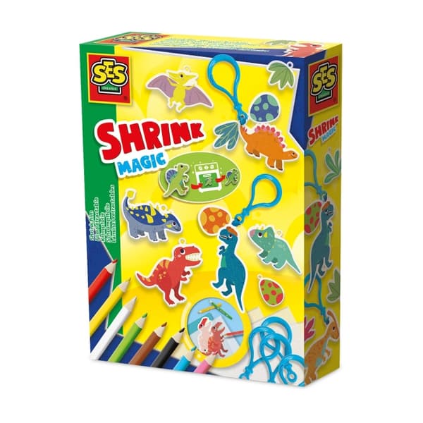SES Creative Krympefolie - Dinosaur-nøgleringe - (S14294)