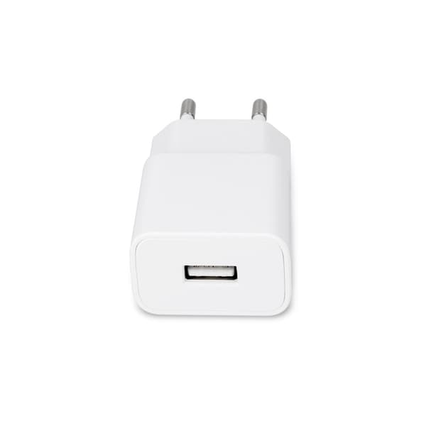 MXTC-01 Vegglader USB (hurtiglading 2,1 A) + lynkabel, hvit