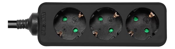 DELTACO outlet 3xCEE 7/3 1xCEE 7/7 1,5m black