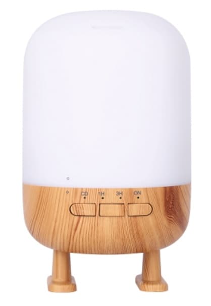 Luftfukter med høyttaler og lampe, lys tredesign