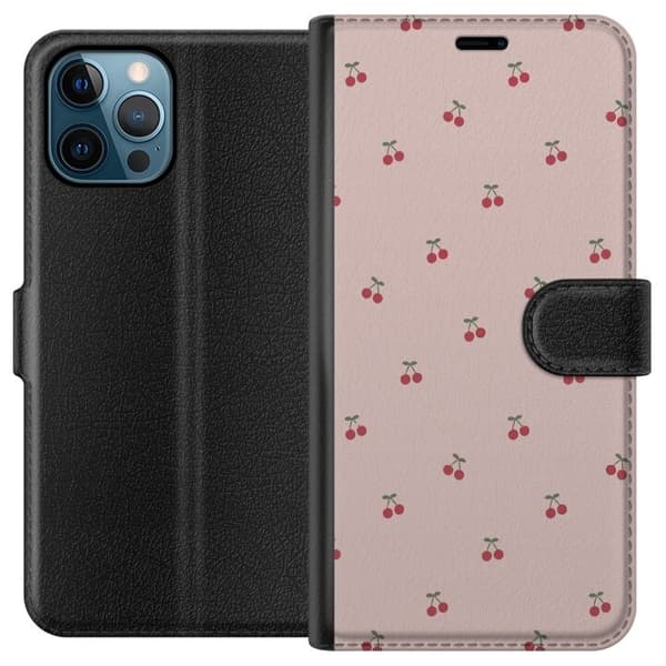 Tegnebogsetui til Apple iPhone 12 Pro Max med Kirsebær motiv