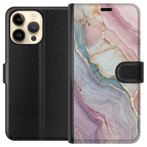 Tegnebogsetui til Apple iPhone 15 Pro Max med Marmor motiv