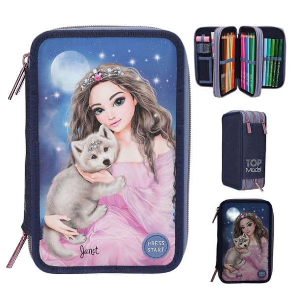 TOPModel Trippel pennalhus LED WOLF ( 0413150 )