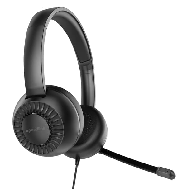 Speedlink Metis stereoheadset, 3,5 mm jackstik med Y-adapter - sort