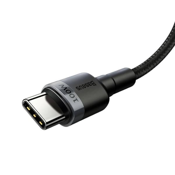 Baseus Cafule USB-C USB-C-kaapeli 100W 2m harmaa/musta
