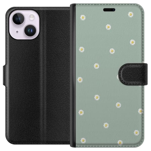 Plånboksfodral till Apple iPhone 14 med Prästkragar motiv