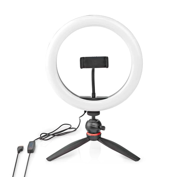 Nedis Ringlys | 10 inch | 120 LED's | 2700 - 6700 | Stativ | Sort