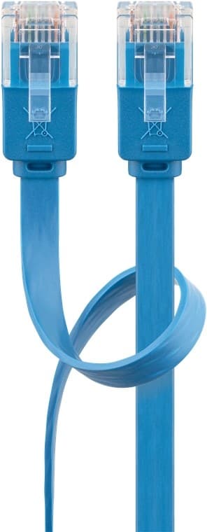 Goobay CAT 6 flat patchkabel, U/UTP, blå kobberleder (CU), 1 m