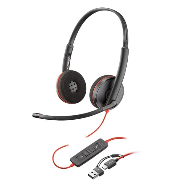 poly Blackwire 3320 stereomikrofon med headset, USB-C, Microsoft Teams-certifierad (8X220AA)