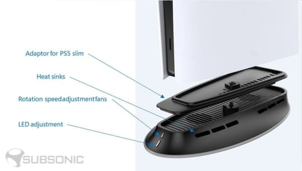SuBsonic Led-stativ for kjøling - PS5/PS5 Slim
