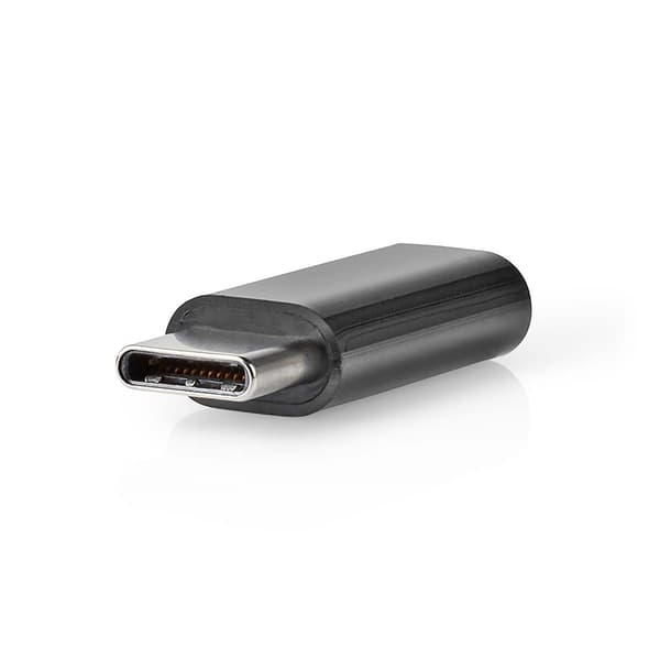 Nedis USB-C™ Adapter | USB 2.0 | USB-C™ Han | USB Micro-B Hun | 480 Mbps | Runde | Nikkelplateret | Sort | Box