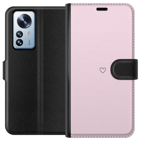 Lompakkokotelo Xiaomi 12 Pro-laitteelle, jossa on Sydän kuvio