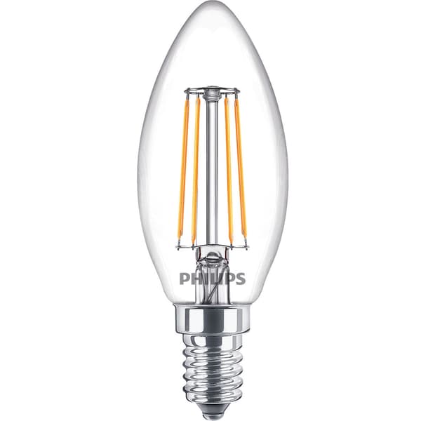 Philips 2-pakning LED E14 Crown 4,3W (40W) klar 470lm