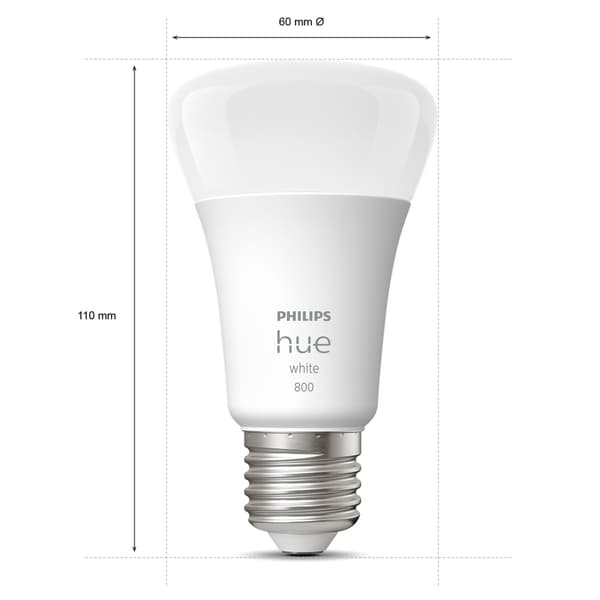 Philips Hue White A60 E27 2-pack
