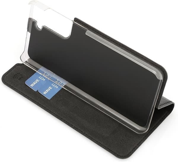 Wave BookCase -suojakotelo, Samsung Galaxy S21, musta