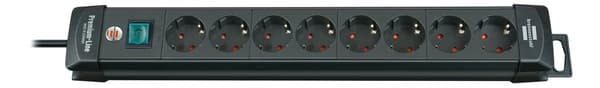 8-fack ,3m cable Svart