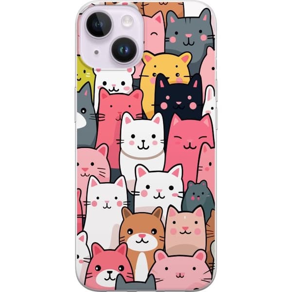Mobildeksel til Apple iPhone 15 Plus med Kattmønster motiv