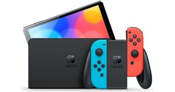 Nintendo Switch OLED - rød/blå