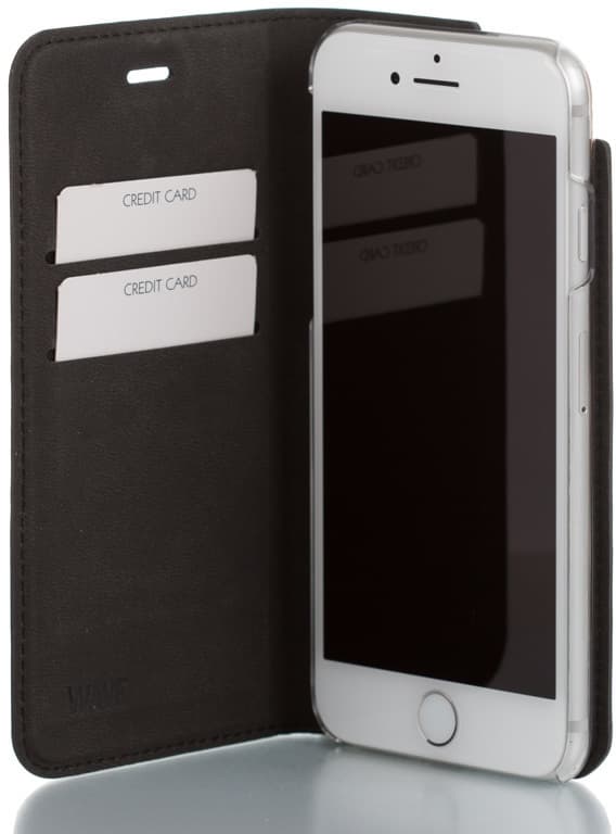 Wave BookCase suojakotelo, iPhone 7 / 8 / SE, musta