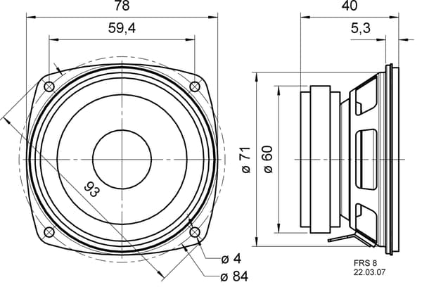 Visaton FRS 8 - 8 Ohm - 8 cm (3,3") HiFi fullrange driver