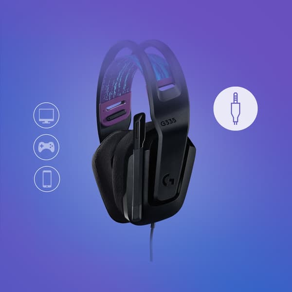 Logitech G335 kablet spillhodesett, svart