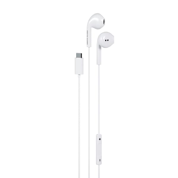 Happy Plugs Hörlurar In-Ear USB-C Trådbundna Vit