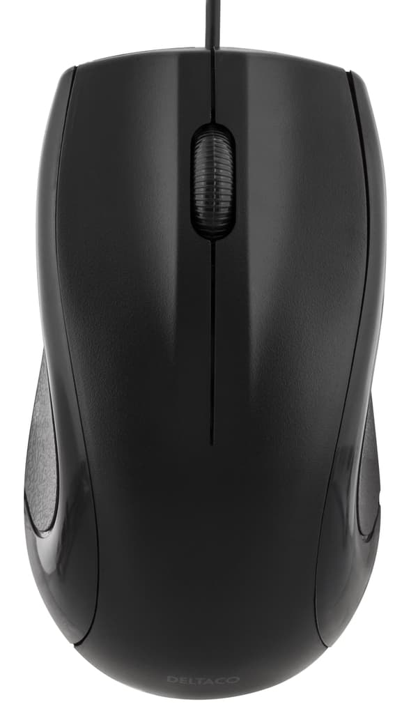 DELTACO optisk mus med ledning, 3 knapper med scroll, 1.200 DPI, USB 2