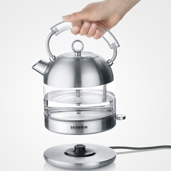 Severin Vattenkokare Borstatstål/Glas 1,7L 2400w