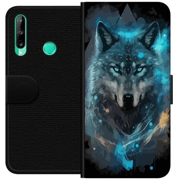 Tegnebogsetui til Huawei P40 lite E med Ulve motiv