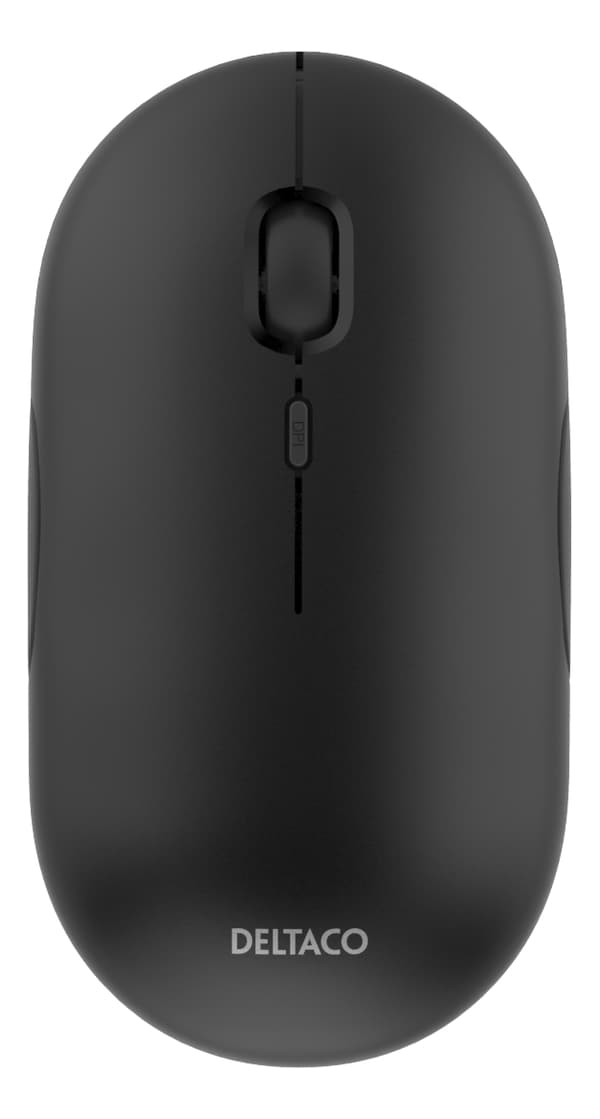Deltaco Wireless flat silent mouse 1600DPI USB receiver 4button
