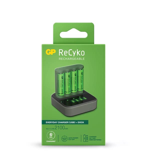 GP EverydayCharger m/ladestasjon + 4xAA (PB)