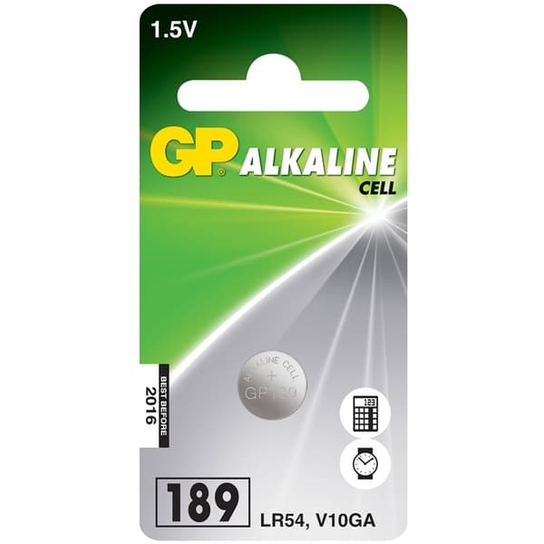 GP LR54 1,5V alkalinen 1-pack (102004) OBS! DATUM