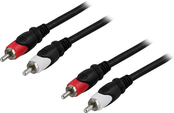 DELTACO Lydkabel, 2xRCA han - han, 10m