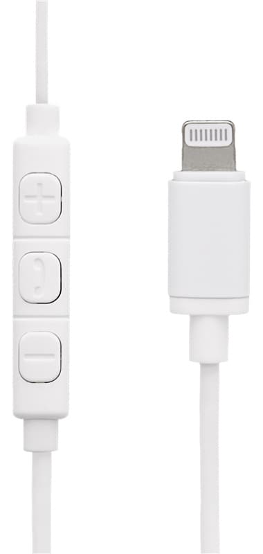 STREETZ in-ear Lightning headset, MFi, volume control, remote, white