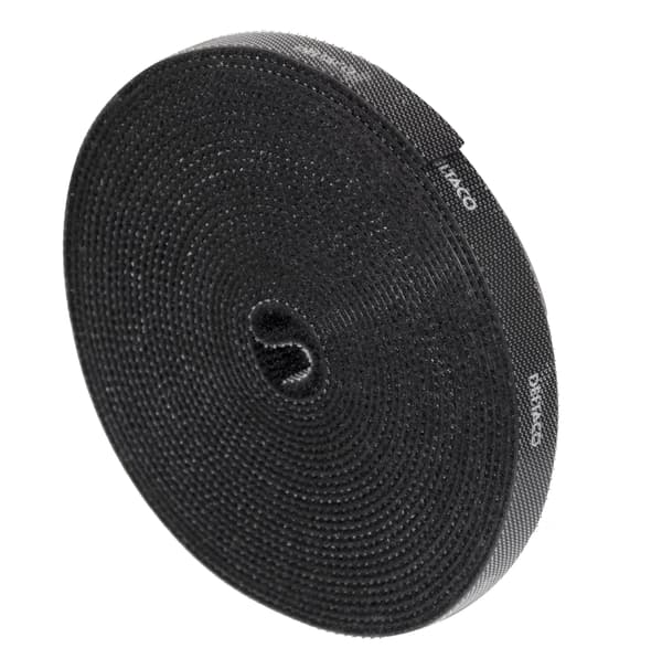 DELTACO burrebånd, 5m, 10mm, sort