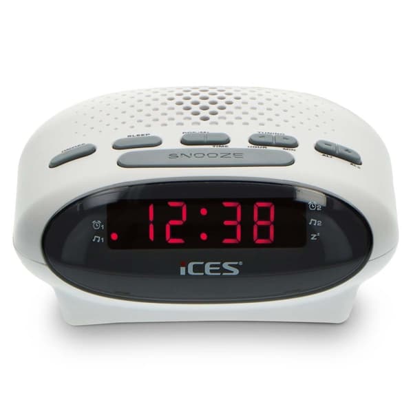 ICES Klokkeradio Hvit