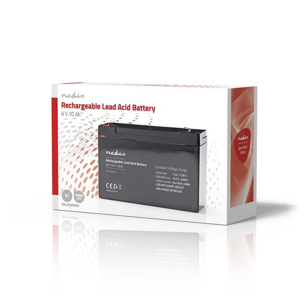 Nedis Oppladbart blybatteri | Oppladningsbar | 6